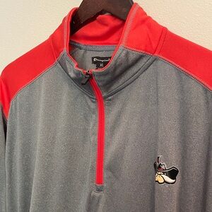 Champion Men's UNLV Rebels Red & Gray Quarter-Zip Pullover with Hip Pockets. XL